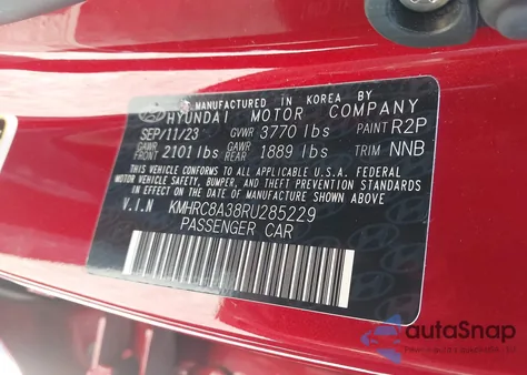 2024 Hyundai Venue Limited из США, поврежденный, VIN KMHRC8A38RU285229